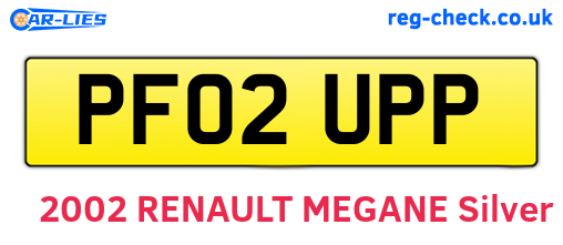 PF02UPP are the vehicle registration plates.