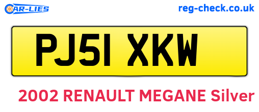 PJ51XKW are the vehicle registration plates.