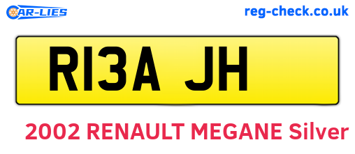 R13AJH are the vehicle registration plates.
