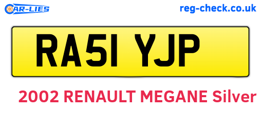 RA51YJP are the vehicle registration plates.