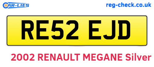 RE52EJD are the vehicle registration plates.
