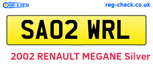 SA02WRL are the vehicle registration plates.