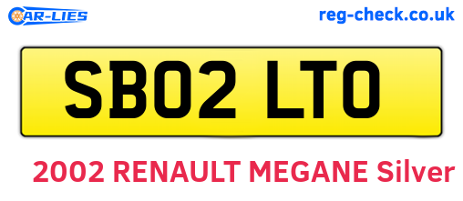 SB02LTO are the vehicle registration plates.