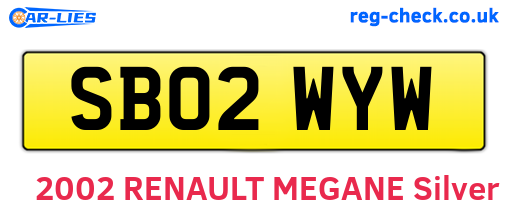 SB02WYW are the vehicle registration plates.