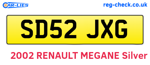 SD52JXG are the vehicle registration plates.