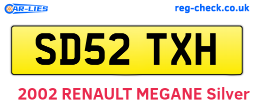 SD52TXH are the vehicle registration plates.