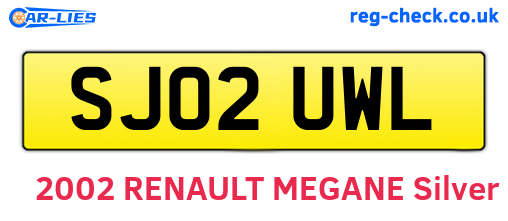 SJ02UWL are the vehicle registration plates.