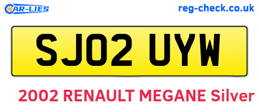 SJ02UYW are the vehicle registration plates.