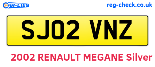 SJ02VNZ are the vehicle registration plates.