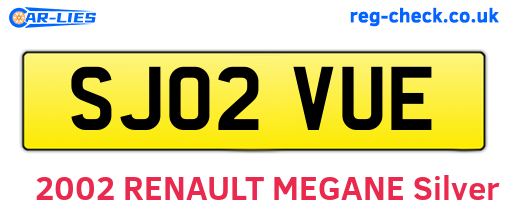 SJ02VUE are the vehicle registration plates.