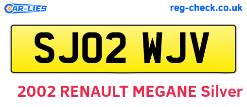 SJ02WJV are the vehicle registration plates.