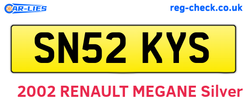 SN52KYS are the vehicle registration plates.