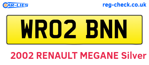 WR02BNN are the vehicle registration plates.