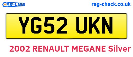 YG52UKN are the vehicle registration plates.