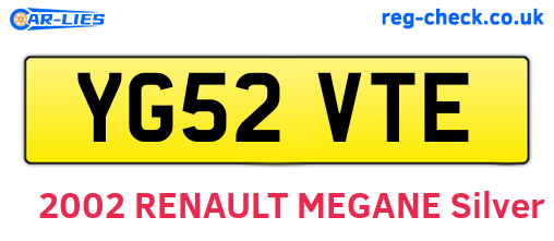 YG52VTE are the vehicle registration plates.