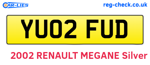 YU02FUD are the vehicle registration plates.