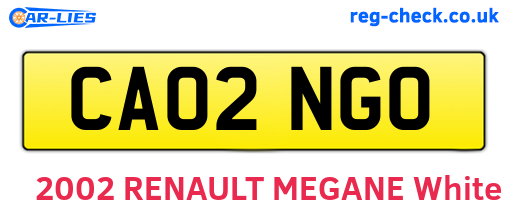 CA02NGO are the vehicle registration plates.