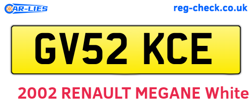 GV52KCE are the vehicle registration plates.