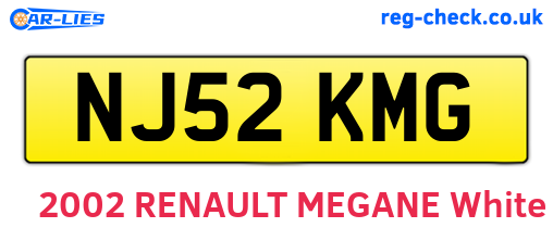 NJ52KMG are the vehicle registration plates.