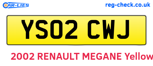 YS02CWJ are the vehicle registration plates.