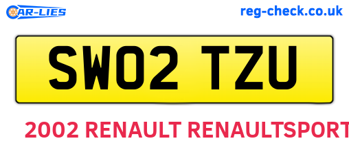 SW02TZU are the vehicle registration plates.