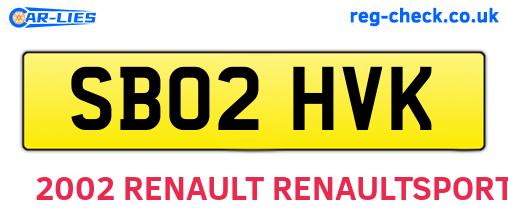 SB02HVK are the vehicle registration plates.