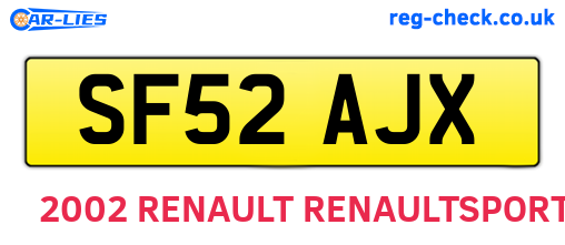 SF52AJX are the vehicle registration plates.