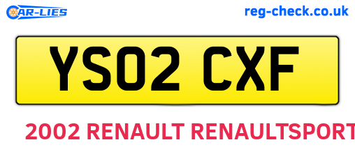 YS02CXF are the vehicle registration plates.