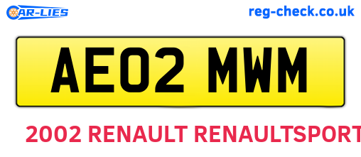 AE02MWM are the vehicle registration plates.