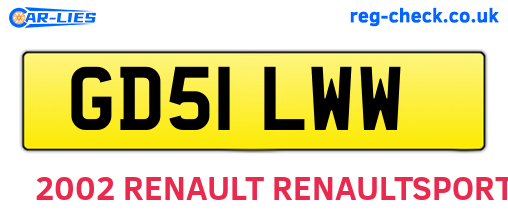 GD51LWW are the vehicle registration plates.