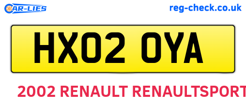 HX02OYA are the vehicle registration plates.