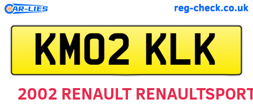 KM02KLK are the vehicle registration plates.