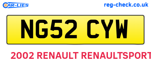 NG52CYW are the vehicle registration plates.