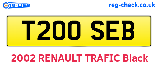 T200SEB are the vehicle registration plates.