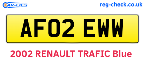 AF02EWW are the vehicle registration plates.