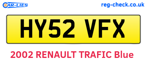 HY52VFX are the vehicle registration plates.
