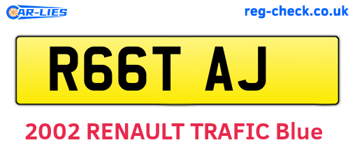 R66TAJ are the vehicle registration plates.