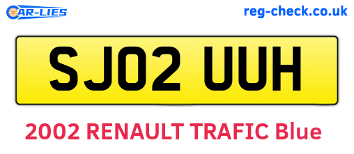 SJ02UUH are the vehicle registration plates.