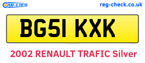 BG51KXK are the vehicle registration plates.