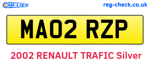 MA02RZP are the vehicle registration plates.
