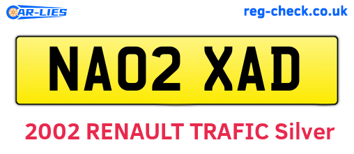 NA02XAD are the vehicle registration plates.