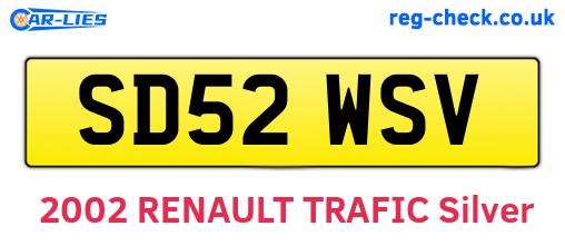 SD52WSV are the vehicle registration plates.