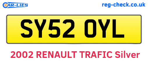 SY52OYL are the vehicle registration plates.