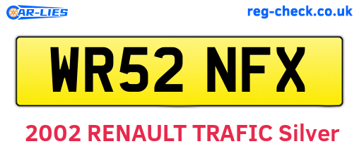 WR52NFX are the vehicle registration plates.