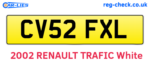 CV52FXL are the vehicle registration plates.