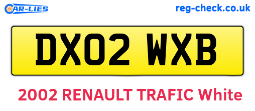 DX02WXB are the vehicle registration plates.