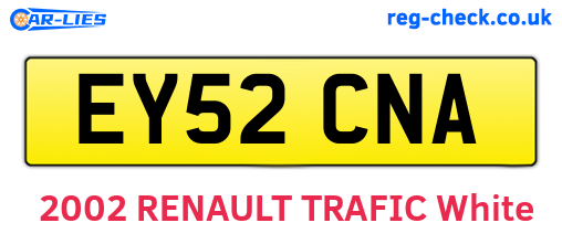 EY52CNA are the vehicle registration plates.