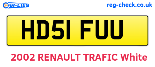 HD51FUU are the vehicle registration plates.
