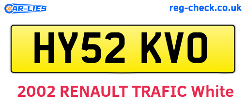 HY52KVO are the vehicle registration plates.