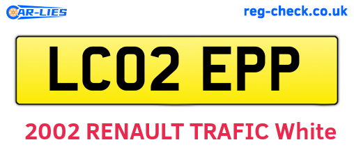 LC02EPP are the vehicle registration plates.
